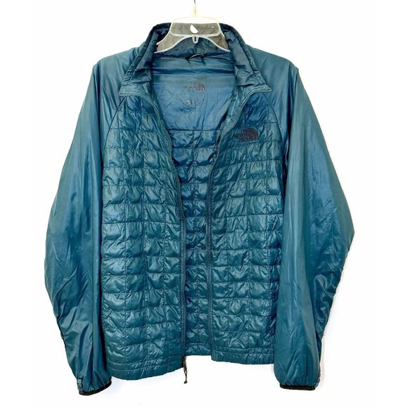 Men’s The North Face Thermoball Full Zip Long Sleeve Quilted Puff Green Jacket S - Picture 6 of 15
